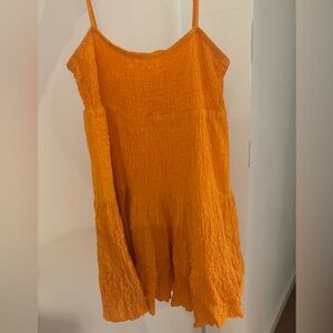 Zara Orange Textured Mini Dress